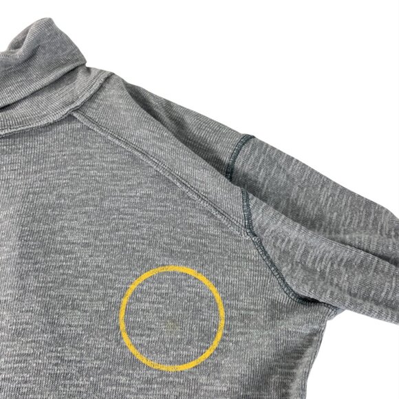 Free People We The Free Long Sleeve Turtle Top L Gray Split Back Turtleneck - Picture 6 of 12